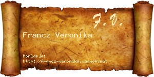 Francz Veronika névjegykártya